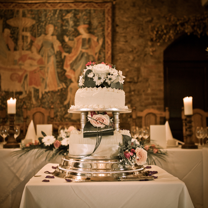 white two tier wedding cake